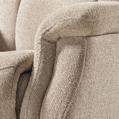 Fauteuil relax releveur électrique tissu crème - LINIRA