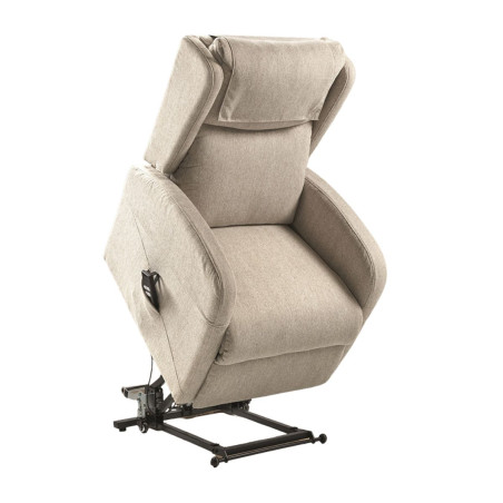 Fauteuil relax releveur électrique beige clair avec roulettes - SEVIA