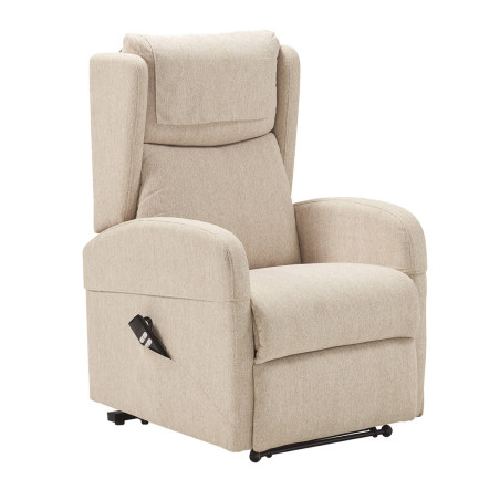 Fauteuil relax releveur électrique beige clair avec roulettes - SEVIA