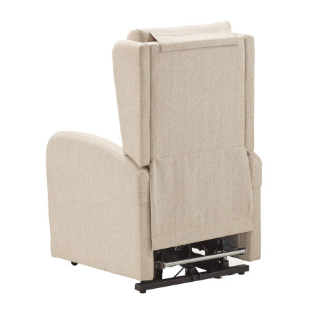 Fauteuil relax releveur électrique beige clair avec roulettes - SEVIA