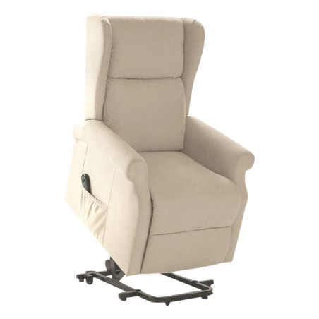 Fauteuil relax releveur électrique tissu ivoire - FAINA