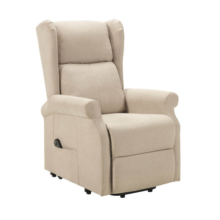 Fauteuil relax releveur électrique tissu ivoire - FAINA
