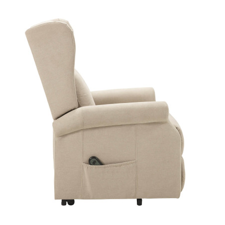 Fauteuil relax releveur électrique tissu ivoire - FAINA
