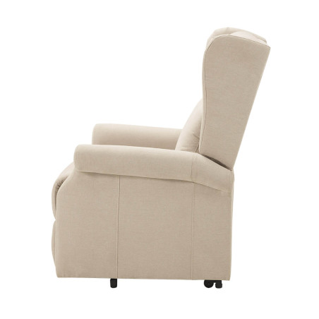 Fauteuil relax releveur électrique tissu ivoire - FAINA