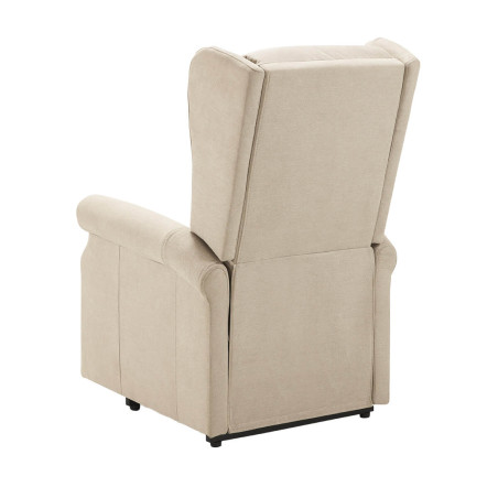Fauteuil relax releveur électrique tissu ivoire - FAINA