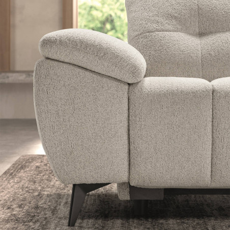 Canapé relax méridienne droite tissu bubble beige - VILIRA