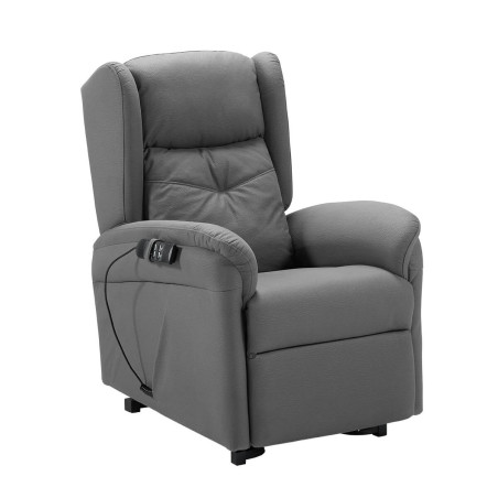 Fauteuil relax releveur électrique gris foncé tissu waterproof - DONIA