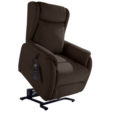 Fauteuil releveur tissu marron - ZAREL