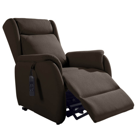 Fauteuil releveur tissu marron - ZAREL