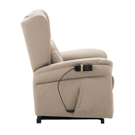 Fauteuil relax releveur électrique beige tissu waterproof - DONIA