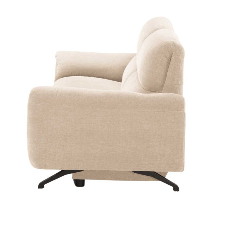 Canapé relax électrique 3 places tissu polyester beige - MALKOR