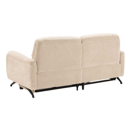 Canapé relax électrique 3 places tissu polyester beige - MALKOR