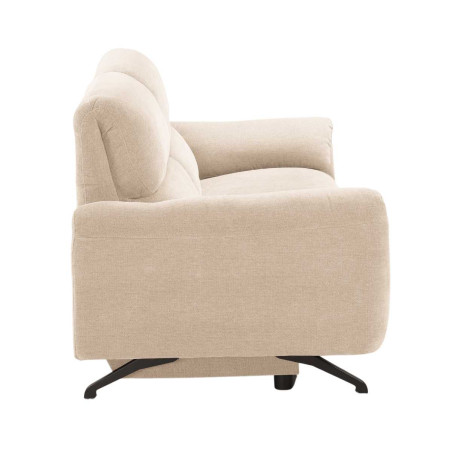 Canapé relax électrique 3 places tissu polyester beige - MALKOR