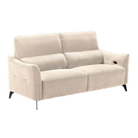 Canapé 3 Places Électrique Tissu Waterproof Beige - BURGA