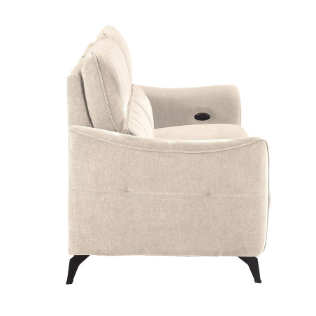 Canapé 3 Places Électrique Tissu Waterproof Beige - BURGA
