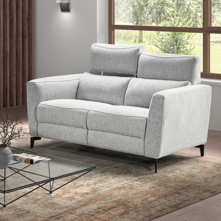 Canapé fixe 2 places gris clair - MUMIO