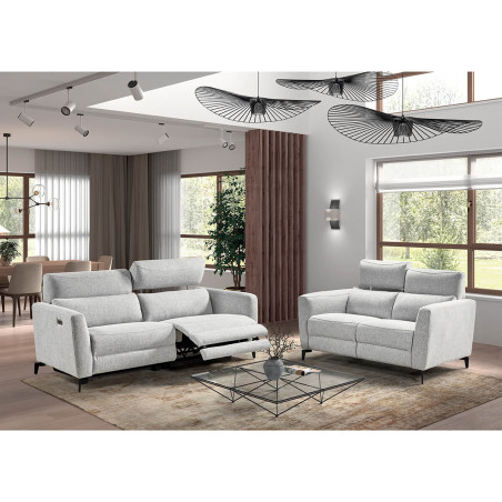 Canapé fixe 2 places gris clair - MUMIO