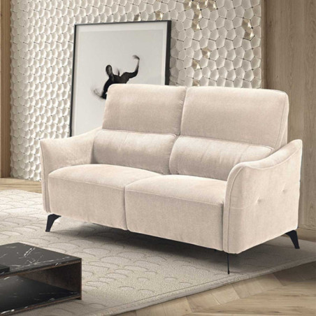 Canapé fixe 2 places tissu waterproof beige - BURGA