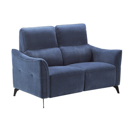 Canapé Fixe 2 Places Tissu Waterproof Bleu - BURGA