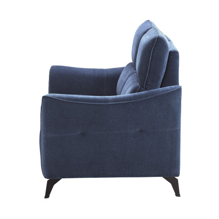 Canapé Fixe 2 Places Tissu Waterproof Bleu - BURGA