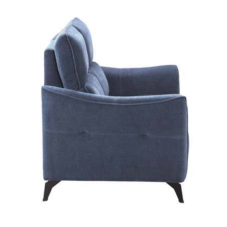 Canapé Fixe 2 Places Tissu Waterproof Bleu - BURGA