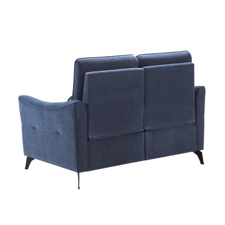 Canapé Fixe 2 Places Tissu Waterproof Bleu - BURGA