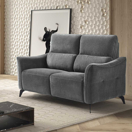 Canapé fixe 2 places tissu waterproof gris - BURGA