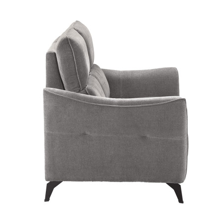 Canapé fixe 2 places tissu waterproof gris - BURGA