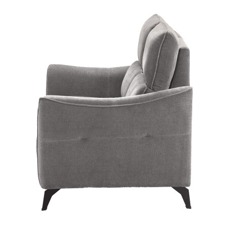 Canapé fixe 2 places tissu waterproof gris - BURGA