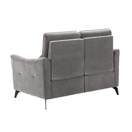 Canapé fixe 2 places tissu waterproof gris - BURGA