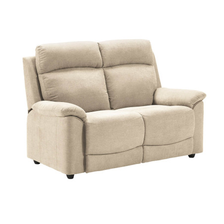 Canapé 2 Places Fixe Tissu Ivoire - HUESA