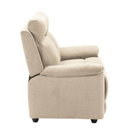 Canapé 2 Places Fixe Tissu Ivoire - HUESA