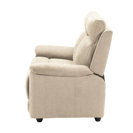 Canapé 2 Places Fixe Tissu Ivoire - HUESA