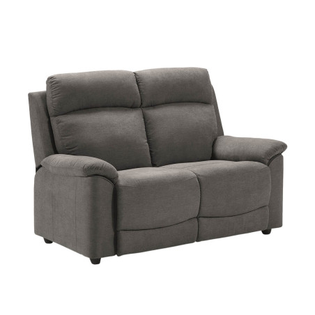 Canapé 2 Places Fixe Tissu Gris - HUESA