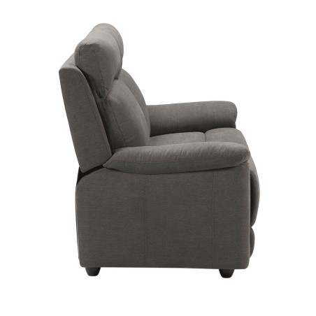 Canapé 2 Places Fixe Tissu Gris - HUESA