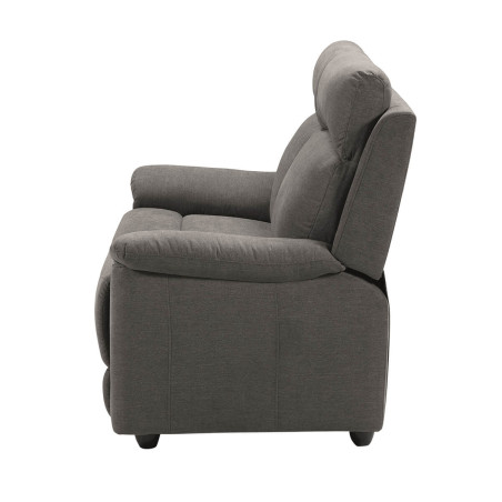 Canapé 2 Places Fixe Tissu Gris - HUESA