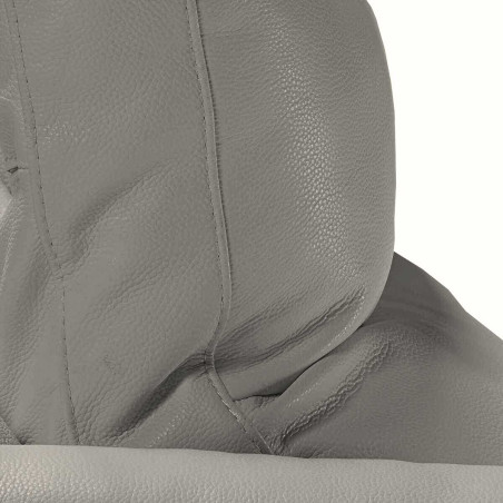 Canapé 2 Places Fixe en Cuir Gris Éléphant - MAZIRA