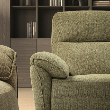 Canapé 2 Places Fixe Tissu Vert Chiné - MAZIRA