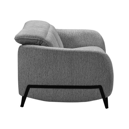 Canapé fixe 2 places tissu polyester gris avec têtières inclinables manuelles - AMSTAR