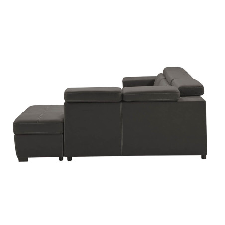 Canapé d’angle droit convertible avec 2 poufs et 1 coffre - FAUNE