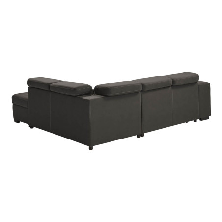 Canapé d’angle droit convertible avec 2 poufs et 1 coffre - FAUNE