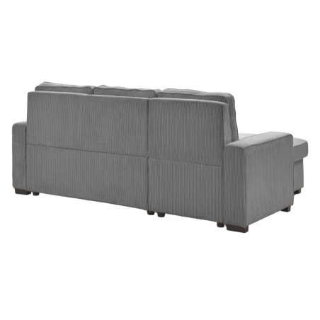 Canapé d'angle gauche convertible avec coffre gris - NAPOLINOR