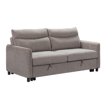 Canapé 3 Places Convertible Tissu Gris Foncé - ALTIRA
