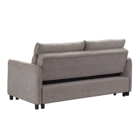 Canapé 3 Places Convertible Tissu Gris Foncé - ALTIRA