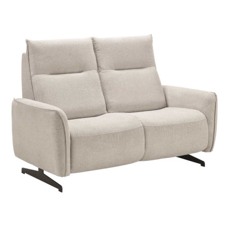 Canapé fixe 2 places tissu polyester gris - MIRAMOR