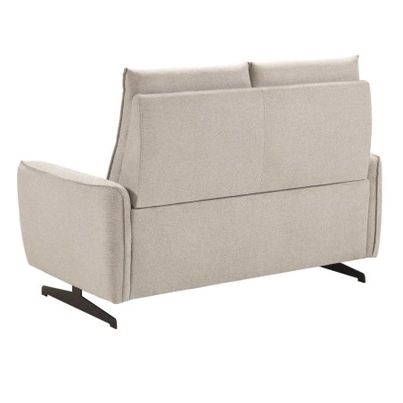 Canapé fixe 2 places tissu polyester gris - MIRAMOR