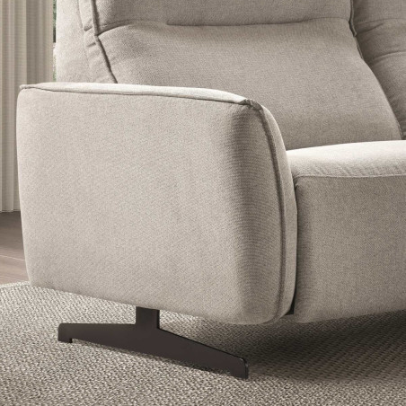 Canapé fixe 2 places tissu polyester gris - MIRAMOR