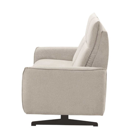 Canapé fixe 2 places tissu polyester gris - MIRAMOR