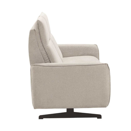 Canapé fixe 2 places tissu polyester gris - MIRAMOR