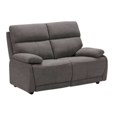 Canapé fixe 2 places gris foncé en tissu polyester - MIGUELOR